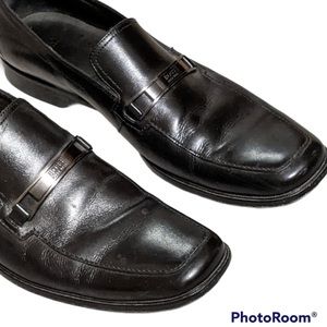 Hugo Boss Black Leather Dress Loafer Size 12